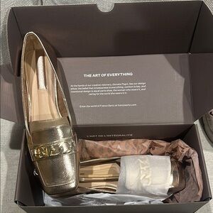 Franco Sarto Gold Metallic Loafers Flats